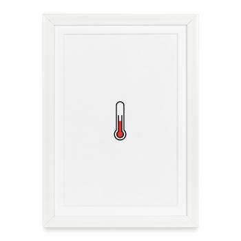 Thermomètre de fièvre | Icône de la médecine et de la santé - Affiche encadrée (27 × 37 cm) - blanc - Devant