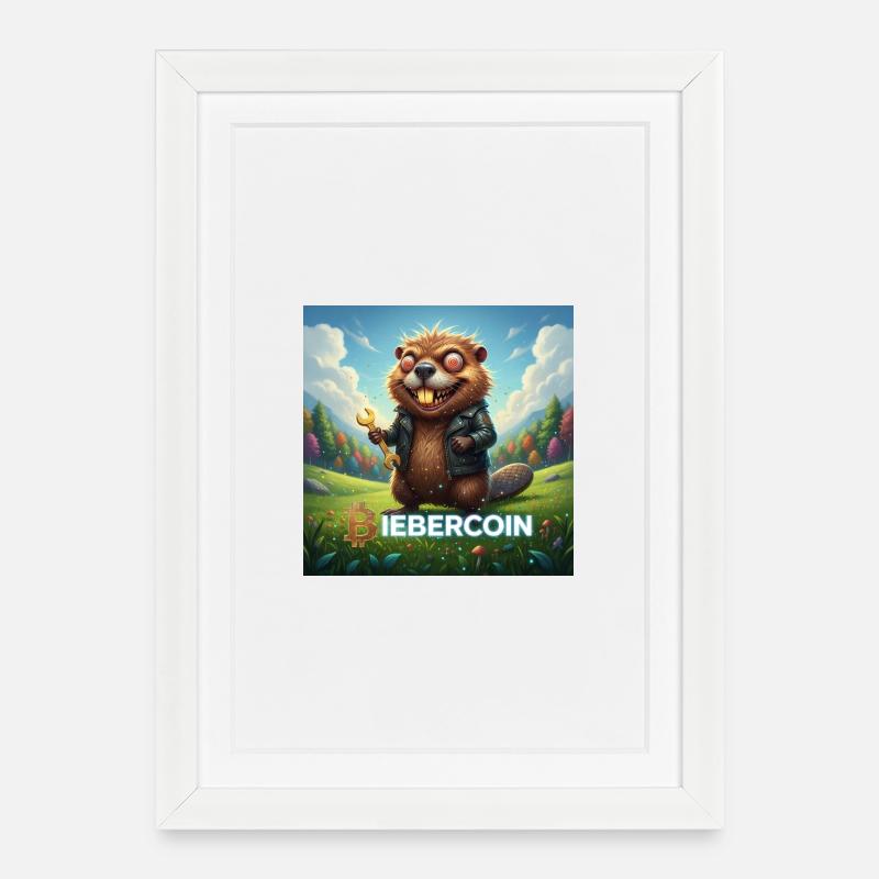 Crypto Beaver with Wrench - Framed poster (27 × 37 cm) - white