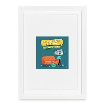 Box des pensées: procrastination humoristique - Affiche encadrée (27 × 37 cm) - blanc - Devant