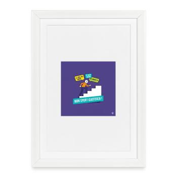 Mon sport quotidien : jurons motivants - Affiche encadrée (27 × 37 cm) - blanc - Devant