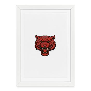 Red Tiger Roar  - Framed poster (27 × 37 cm) - white - Front