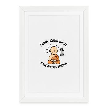 Inner Peace Monk Saying - Framed poster (27 × 37 cm) - white - Front
