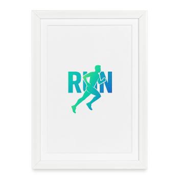 Dynamic Runner RUN - Framed poster (27 × 37 cm) - white - Front