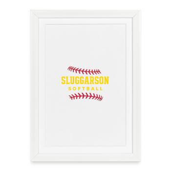 Sluggarson Softball Jaune - Affiche encadrée (27 × 37 cm) - blanc - Devant