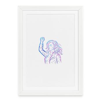 Neon Rebellion – Conception d’énergie cyberpunk - Affiche encadrée (27 × 37 cm) - blanc - Devant