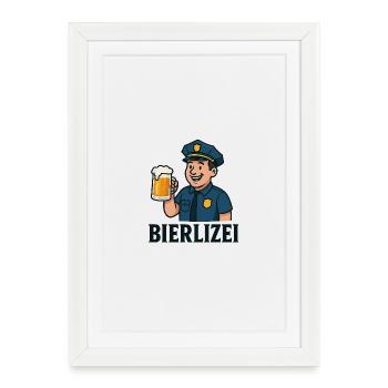 Police Bière Héros Dessin animé BIÈRE - Affiche encadrée (27 × 37 cm) - blanc - Devant