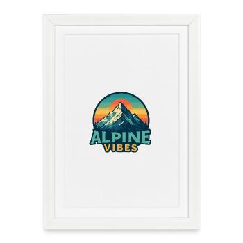 Alpine Vibes Mountain Motif Retro Sunset - Framed poster (27 × 37 cm) - white - Front