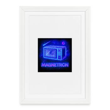 Microwave Neon Cosmos - Framed poster (27 × 37 cm) - white - Front
