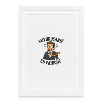 Groom-to-be in panic - Framed poster (27 × 37 cm) - white - Front