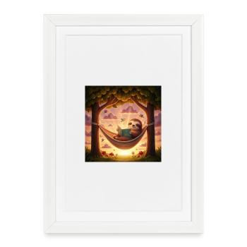 Niveau de relaxation : Paresseux - Affiche encadrée (27 × 37 cm) - blanc - Devant