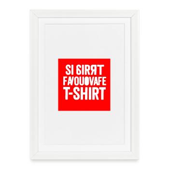 Glitched Text Block T-Shirt - Framed poster (27 × 37 cm) - white - Front