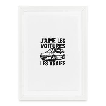 Jaime les voitures_1 - Affiche encadrée (27 × 37 cm) - blanc - Devant
