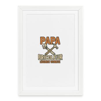 PAPA BRICOLEUR LÉGENDE VIVANTE - Affiche encadrée (27 × 37 cm) - blanc - Devant