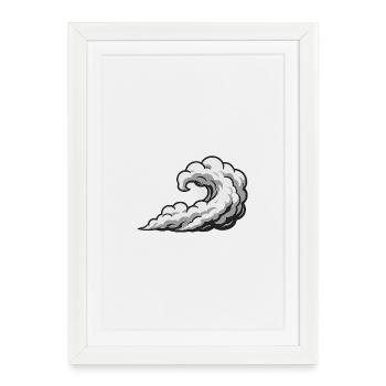 Wirbelsturm-Wolken-Grafik - Gerahmtes Poster (27 × 37 cm) - Weiß - Vorne
