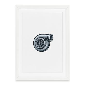 Mechanical Graphics Turbo - Framed poster (27 × 37 cm) - white - Front
