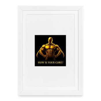 Golden Core Hero Fitness Illustration - Framed poster (27 × 37 cm) - white - Front