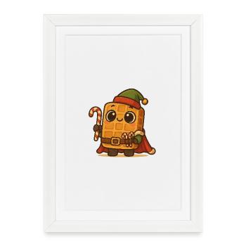 Christmas Waffle - Framed poster (27 × 37 cm) - white - Front