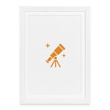 Telescope - Framed poster (27 × 37 cm) - white - Front