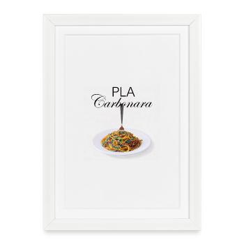 PLA Carbonara - Affiche encadrée (27 × 37 cm) - blanc - Devant