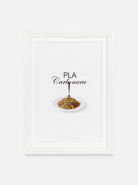 PLA Carbonara - Framed poster (27 × 37 cm) - white