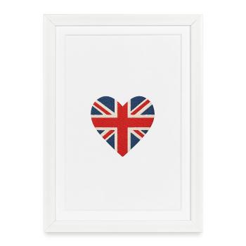 Coeur Drapeau Union Jack Uk - Affiche encadrée (27 × 37 cm) - blanc - Devant