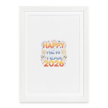 Happy New Year 2026  - Framed poster (27 × 37 cm) - white - Front