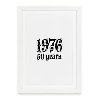 Est1993 59 ans de fil de fer barbelé - Affiche encadrée (27 × 37 cm) - blanc - Devant