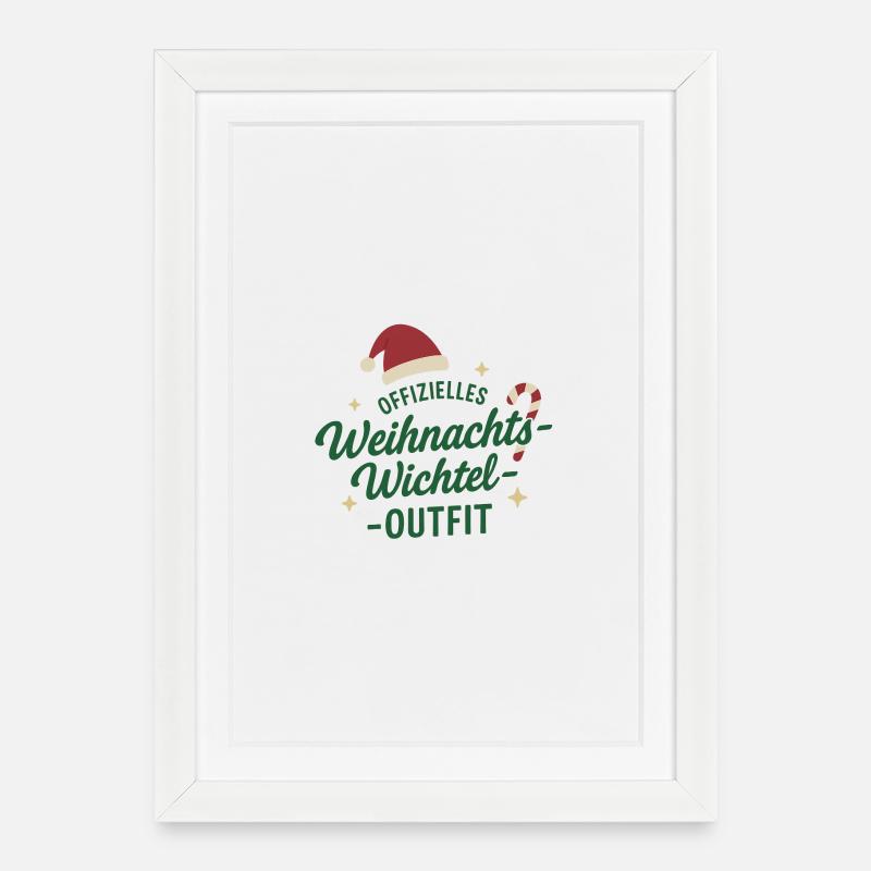 Offizielles Weihnachtswichtel-Outfit - Gerahmtes Poster (27 × 37 cm) - Weiß