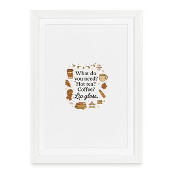 Chemise de citation pour filles pour l’hiver - Affiche encadrée (27 × 37 cm) - blanc - Devant