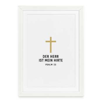 Le Seigneur est mon berger Psaume 23 - Affiche encadrée (27 × 37 cm) - blanc - Devant
