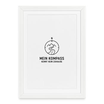 My compass knows no home – vanlife - Framed poster (27 × 37 cm) - white - Front