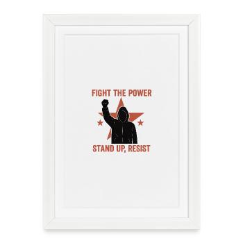Combattez le pouvoir - Affiche encadrée (27 × 37 cm) - blanc - Devant