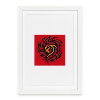 Tribu Spirale de Flamme - Affiche encadrée (27 × 37 cm) - blanc - Devant