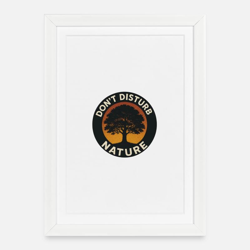 Ne dérangez pas la nature – Cercle d’arbres - Affiche encadrée (27 × 37 cm) - blanc