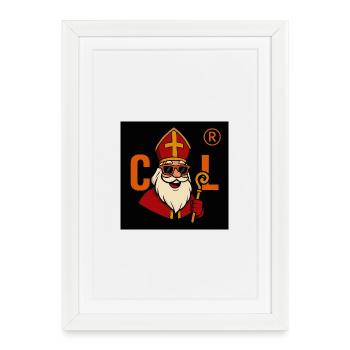 Sinterklaas with sunglasses - Framed poster (27 × 37 cm) - white - Front