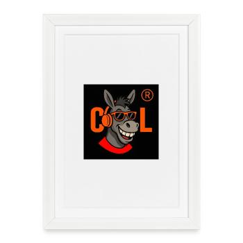 Cool Donkey DJ Logo - Affiche encadrée (27 × 37 cm) - blanc - Devant