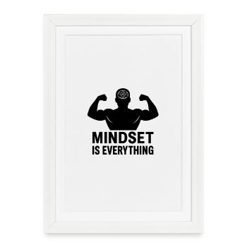 HeadPower muscles: Mindset is everything - Framed poster (27 × 37 cm) - white - Front
