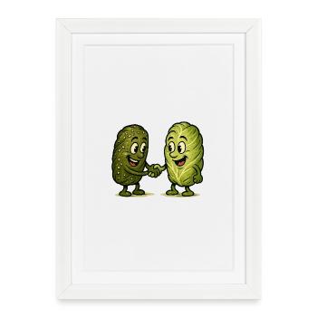 Poignée de main entre Dolma et Golubzi - Affiche encadrée (27 × 37 cm) - blanc - Devant