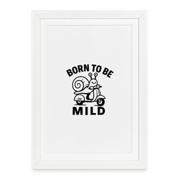 Né pour être un escargot doux sur rouleau - Affiche encadrée (27 × 37 cm) - blanc - Devant