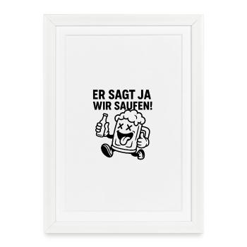 Bierlaune Cartoonmotiv - Gerahmtes Poster (27 × 37 cm) - Weiß - Vorne