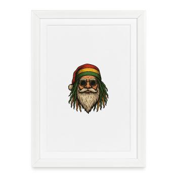 Père Noël Rasta – Santa Claus Rasta Original - Framed poster (27 × 37 cm) - white - Front