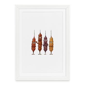 Cousins Churchkhela vs. Ceviz Sucuğu - Framed poster (27 × 37 cm) - white - Front