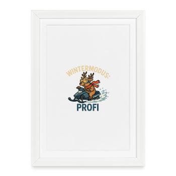 Wintermodus Profi - Gerahmtes Poster (27 × 37 cm) - Weiß - Vorne