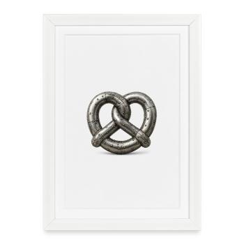 Bretzel métallique entrelacé riveté en tôle - Affiche encadrée (27 × 37 cm) - blanc - Devant