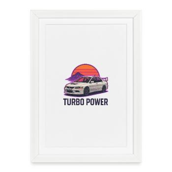 Turbo Power Auto Sunset Sticker - Framed poster (27 × 37 cm) - white - Front