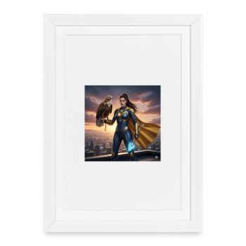 Héroïne Aigle Urbaine - Affiche encadrée (27 × 37 cm) - blanc - Devant