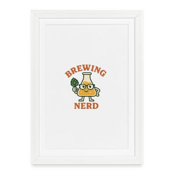 Nerd de la bière avec des verres au houblon - Affiche encadrée (27 × 37 cm) - blanc - Devant