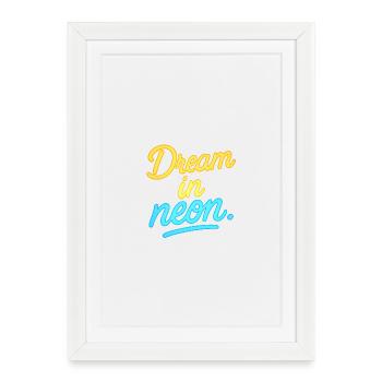 Rêve en lumière néon - Affiche encadrée (27 × 37 cm) - blanc - Devant
