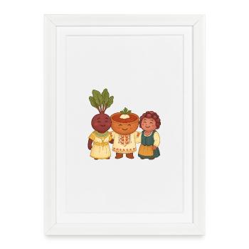 Beetroot, borsch and salad - Framed poster (27 × 37 cm) - white - Front