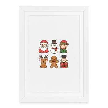 Whimsical Christmas Crew - Framed poster (27 × 37 cm) - white - Front